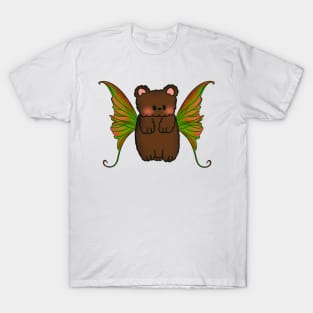 Fairy Teddy Bear with Colorful Red, Green and Orange Tie Dye Wings T-Shirt